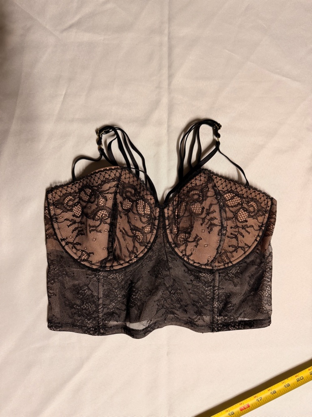 Victoria's Secret Black Lace Longline Bustier Bralette